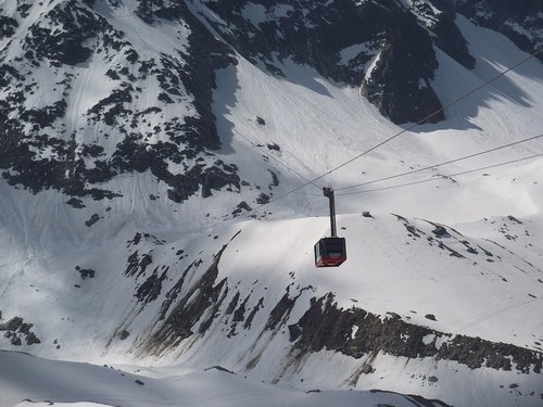 cable car  mont blanc  alps