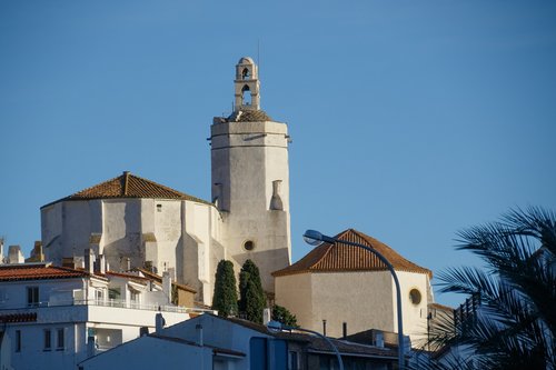 cadaques  bell tower  sea