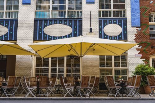 cafe parasol chairs