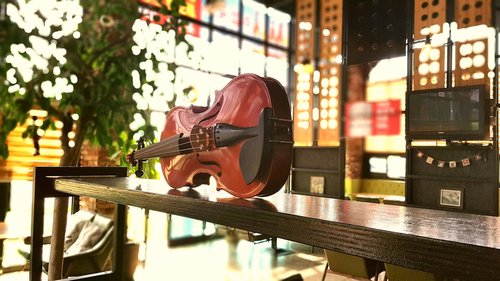 cafe  violin  props