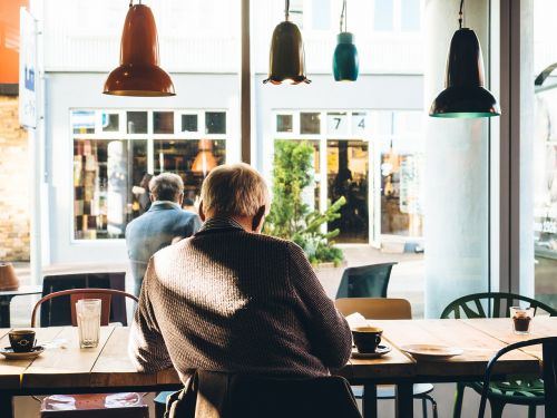 cafe man sitting