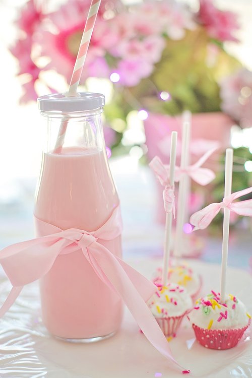 cake pops  milk  pink