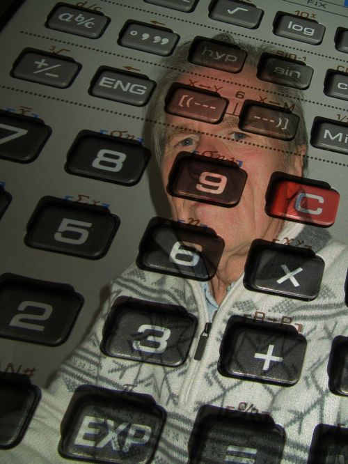 calculator man face