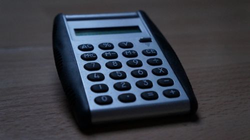 calculator grey oblique