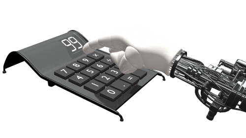 calculator hand robot