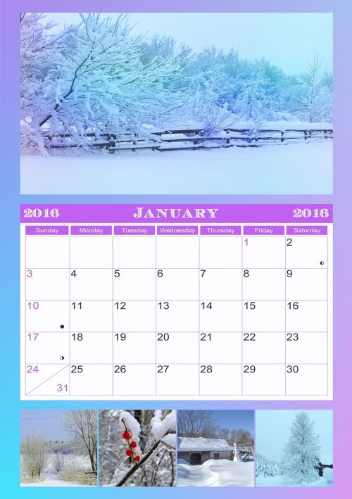 calendar january 2016