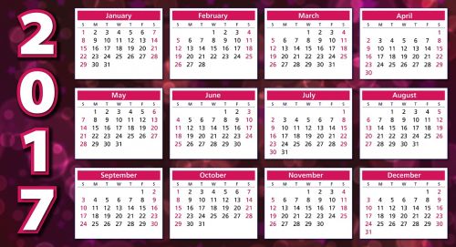 calendar 2017 agenda