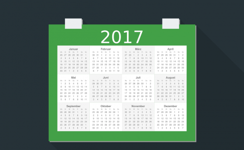 calendar 2017 material