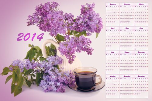 Calendar 2014 &quot;Lilac&quot;