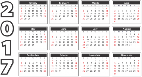 calendar 2017 agenda
