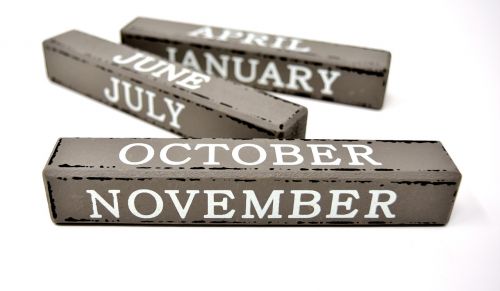 calendar months wood