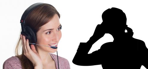 call center headset woman
