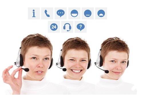 call center  headset  woman