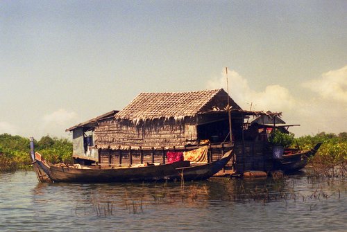 cambodia  river life  landscape