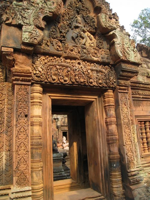 cambodia wu at angkor wat carved stone