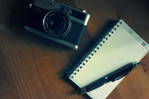 camera notepad pen