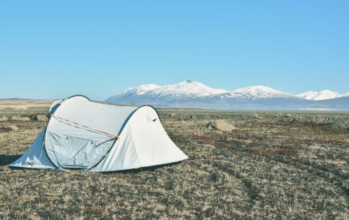 camp mountains iceland
