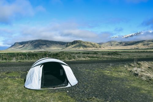 camp mountains iceland