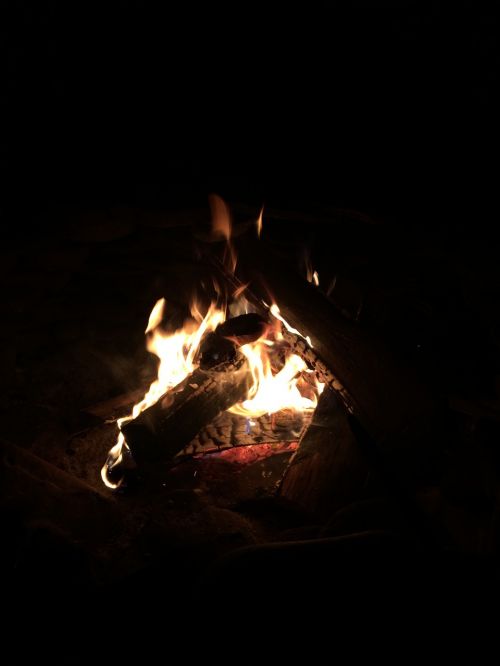 campfire fire evening