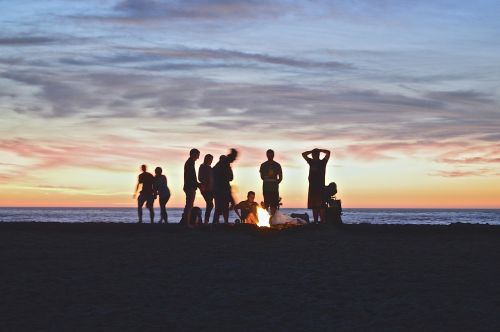 campfire beach people
