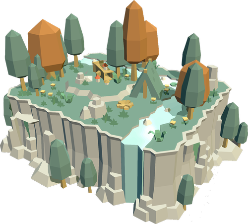 camping  low poly  3d