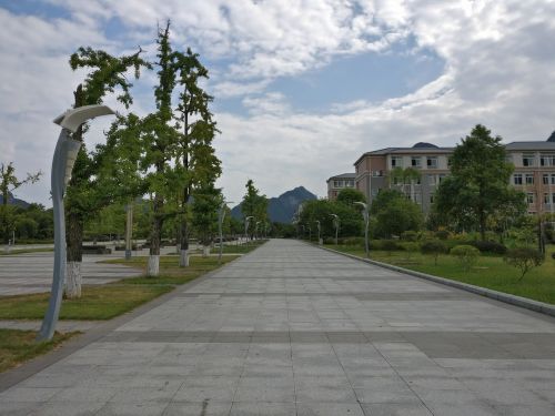 campus guilin university of electronic technology blue sky and white clouds