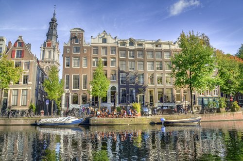 canal  amsterdam  netherlands
