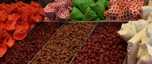 candied nuts market colorful
