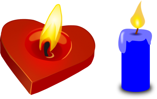 candle heart valentine