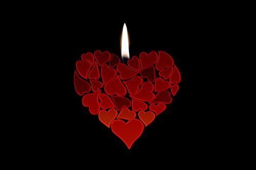 candle heart love
