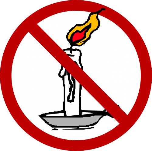 candle prohibited open flames