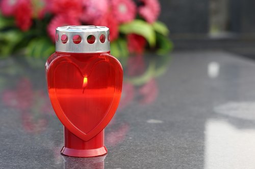 candle  heart  red