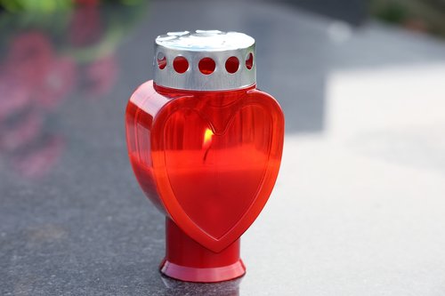 candle  heart  red