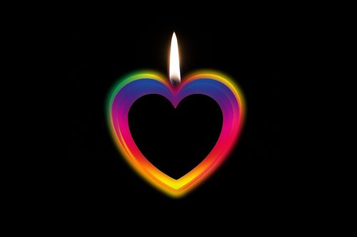 candle  heart  love