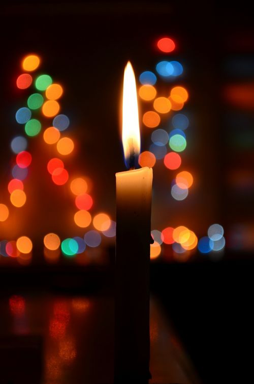 candle bokeh christmas