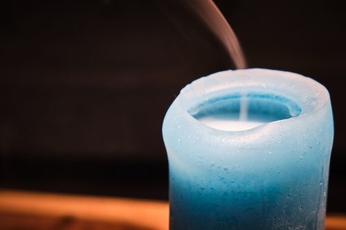 candle  blue  close up