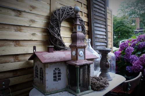 candle holder bird house decoration