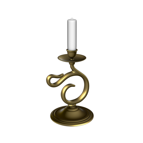 candle holder with handle  transparent background  graphics
