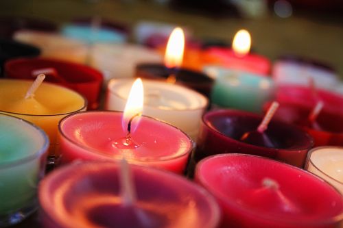candles flame colorful