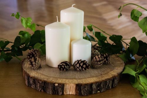 candles wood nature