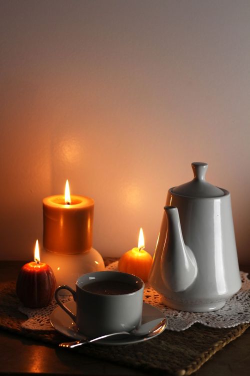 candles tea coffee