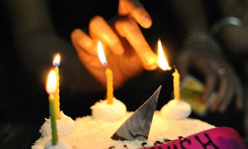 candles light cake