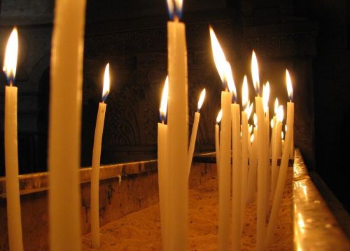 candles church burning