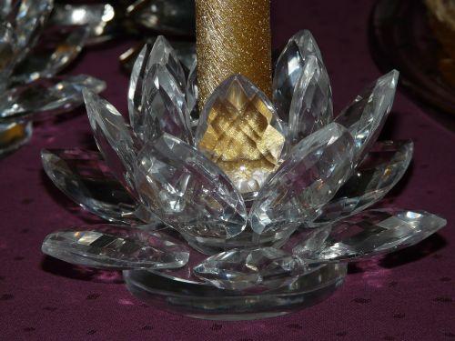 candlestick candle crystal glass