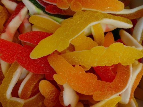 candy fruit jelly crocodiles
