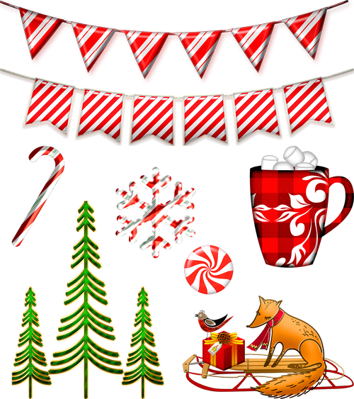 candy cane bunting  christmas trees  christmas banner