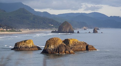 cannon beach  beach  oregon