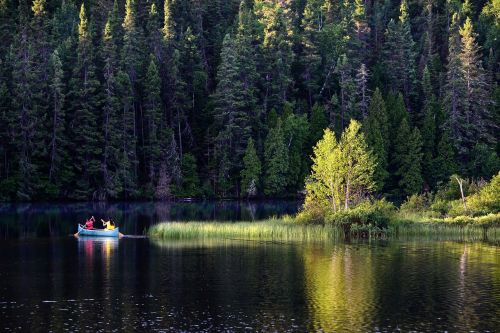 canoe landscape lake
