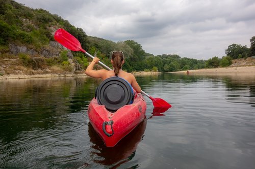 canoe  oar  water