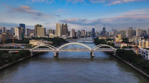 canton haizhu bridge empty shoot